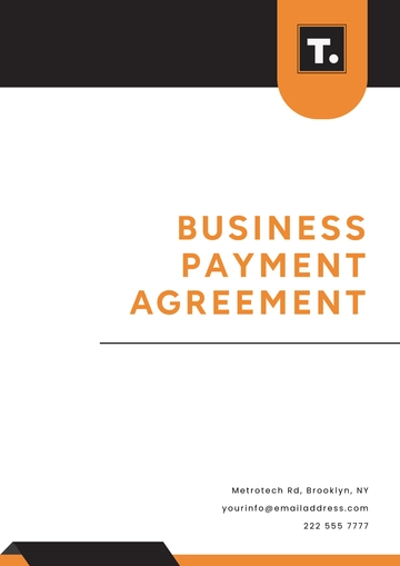 Free Business Payment Agreement Template to Edit Online