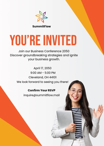 Free Conference Invitation Card Template to Edit Online