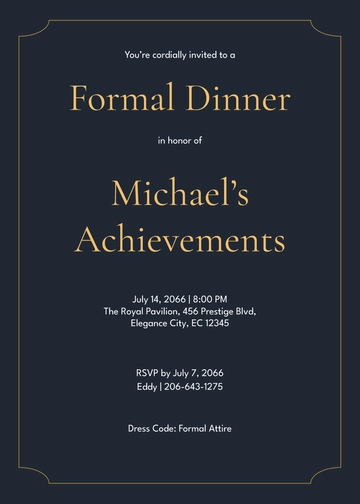 Free Editable Dinner Invitation Template to Edit Online