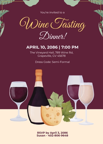 Free Wine Tasting Dinner Invitation Template to Edit Online Free Wine Tasting Dinner Invitation Template to Edit Online