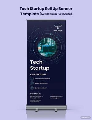 Tech Startup Roll Up Banner Template