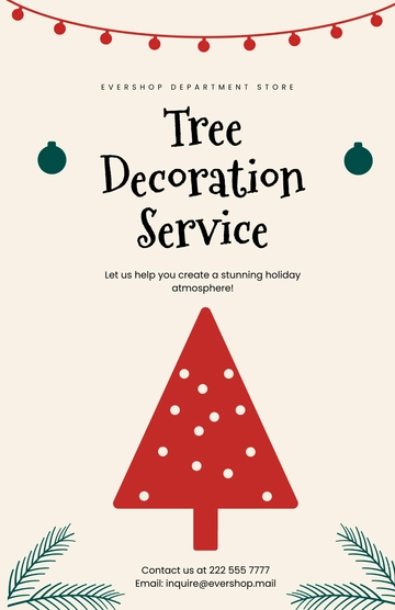 Free Tree Decoration Service Poster Template to Edit Online