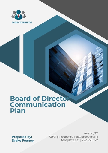 Free Board of Director Communication Plan Template to Edit Online