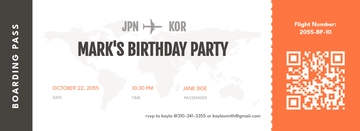 Free Boarding Pass Invitation Ticket Design Template to Edit Online
