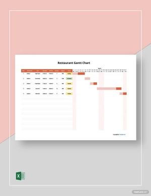 Example Restaurant Gantt Chart Template