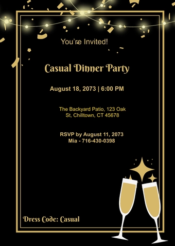 Free Casual Dinner Party Invitation Template to Edit Online