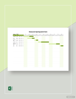 Restaurant Opening Gantt Chart Template