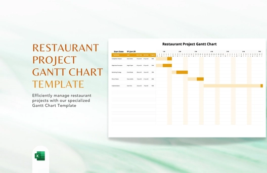 Restaurant Project Gantt Chart Template
