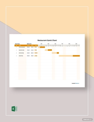 Sample Restaurant Gantt Chart Template