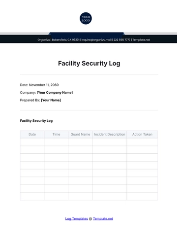 Free Facility Security Log Template to Edit Online