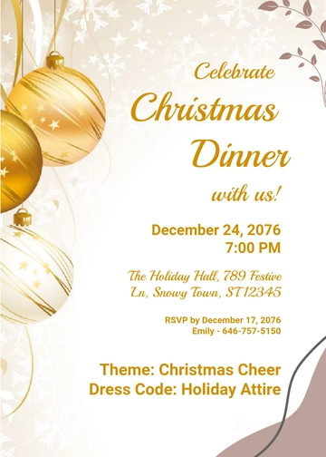Free Aesthetic Christmas Dinner Invitation Template to Edit Online