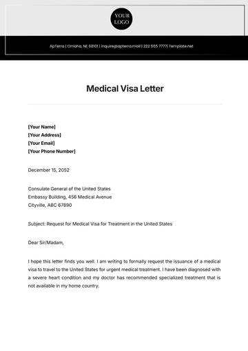 Free Medical Visa Letter Template to Edit Online
