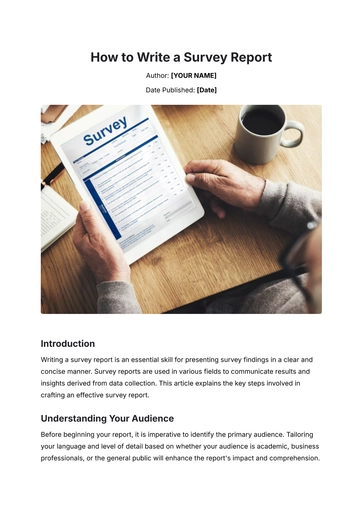 Free How to Write a Survey Report to Edit Online