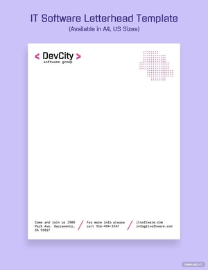 IT Software Letterhead Template