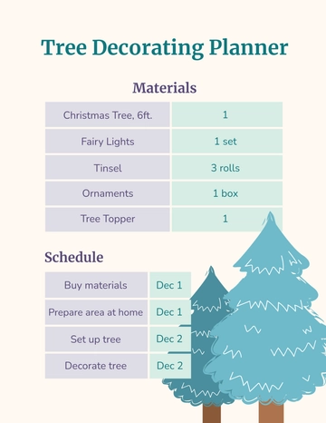 Free Tree Decorating Planner Template to Edit Online
