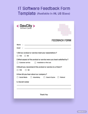 IT Software Feedback Form Template