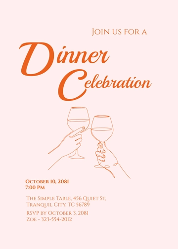 Free Minimalist Dinner Invitation Template to Edit Online