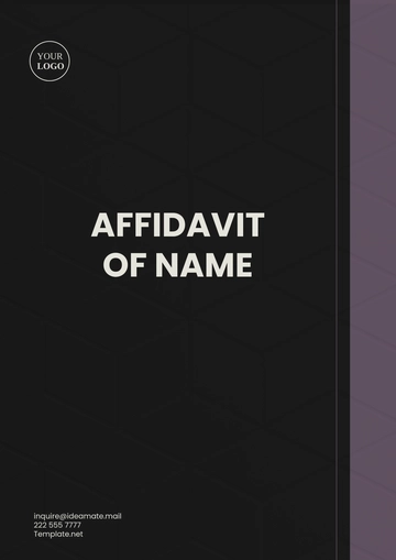 Free Affidavit of Name Template to Edit Online