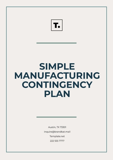 Free Simple Manufacturing Contingency Plan Template to Edit Online