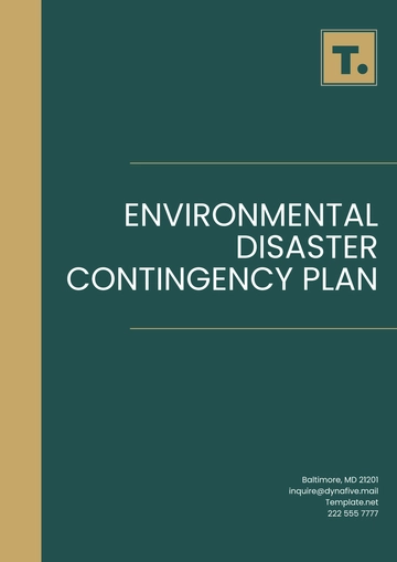Free Environmental Disaster Contingency Plan Template to Edit Online