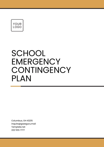 Free School Emergency Contingency Plan Template to Edit Online