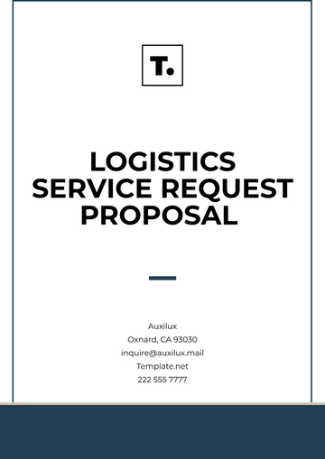 Free Logistics Service Request Proposal Template to Edit Online