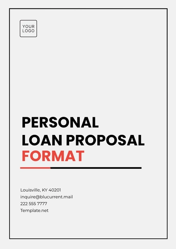 Free Personal Loan Proposal Format Template to Edit Online