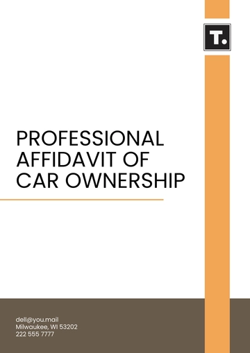 Free Professional Affidavit of Car Ownership Template to Edit Online