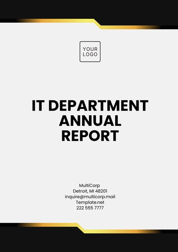 Free IT Department Annual Report Template to Edit Online