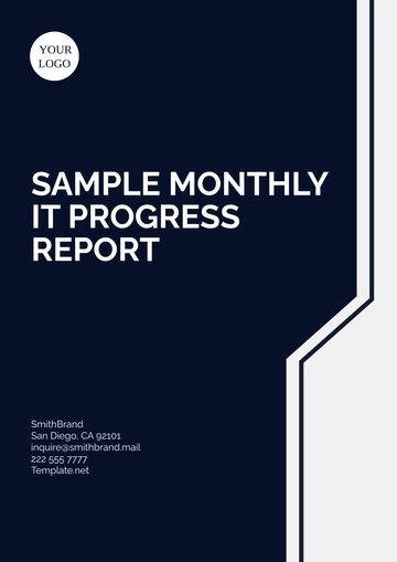 Free Sample Monthly IT Progress Report Template to Edit Online