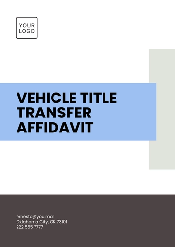 Free Vehicle Title Transfer Affidavit Template to Edit Online