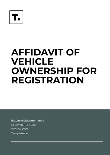 Free Affidavit of Vehicle Ownership for Registration Template to Edit Online