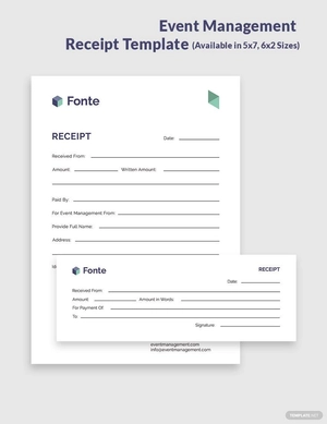 Event Management Receipt Template