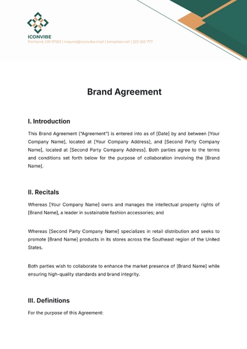 Free Brand Agreement Template to Edit Online Free Brand Agreement Template to Edit Online