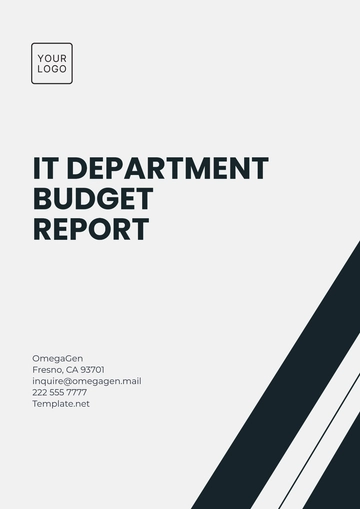 Free IT Department Budget Report Template to Edit Online
