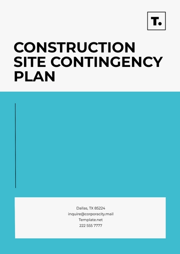 Free Construction Site Contingency Plan Template to Edit Online
