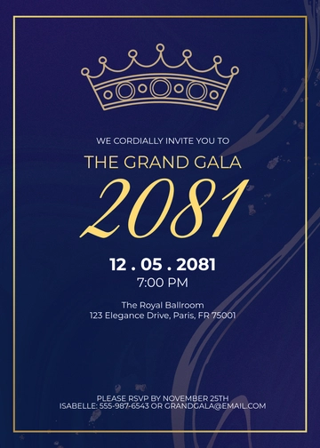 Free Gala Event Invitation Template to Edit Online