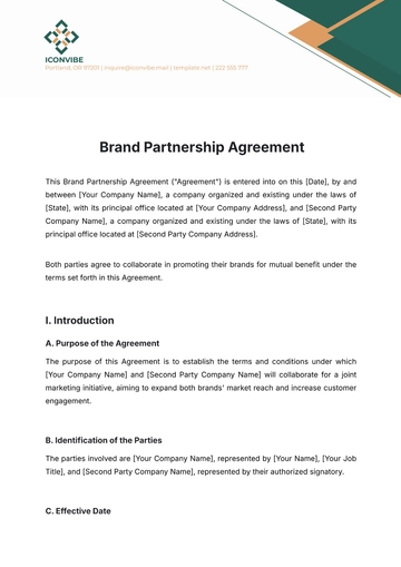 Free Brand Partnership Agreement Template to Edit Online