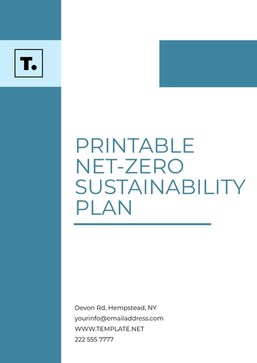 Free Printable Net-Zero Sustainability Plan Template to Edit Online