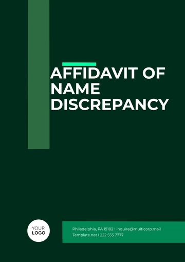 Free Affidavit of Name Discrepancy Template to Edit Online