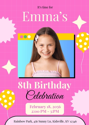 Free Creative Digital Birthday Invitation Template to Edit Online
