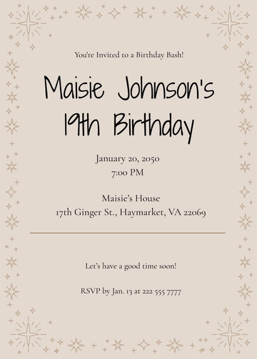 Free Aesthetic Birthday Party Invitation Template to Edit Online