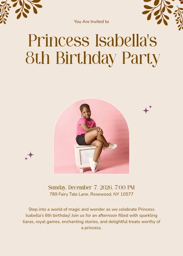 Free Princess Birthday Invitation Template to Edit Online