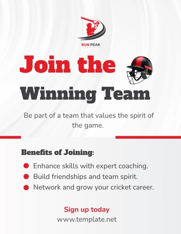 Free Cricket Flyer Template to Edit Online