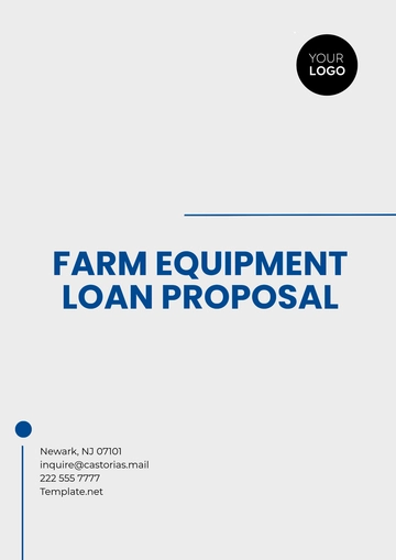 Free Farm Equipment Loan Proposal Template to Edit Online