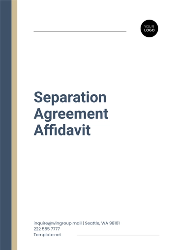 Free Separation Agreement Affidavit Template to Edit Online