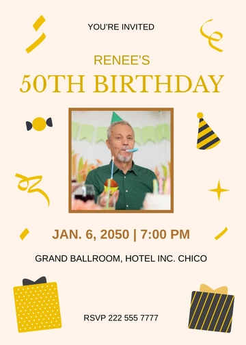 Free Gold Birthday Invitation Design Template to Edit Online