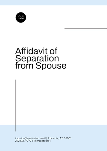 Free Affidavit of Separation from Spouse Template to Edit Online