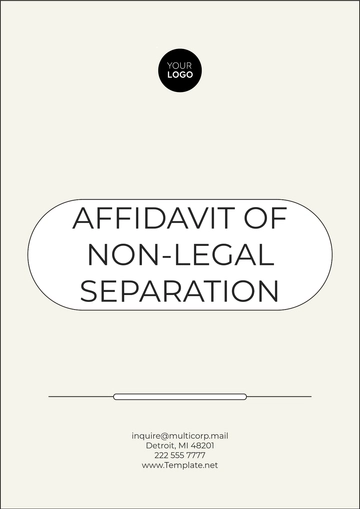 Free Affidavit of Non-Legal Separation Template to Edit Online