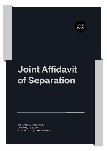 Free Professional Joint Affidavit of Separation Template to Edit Online